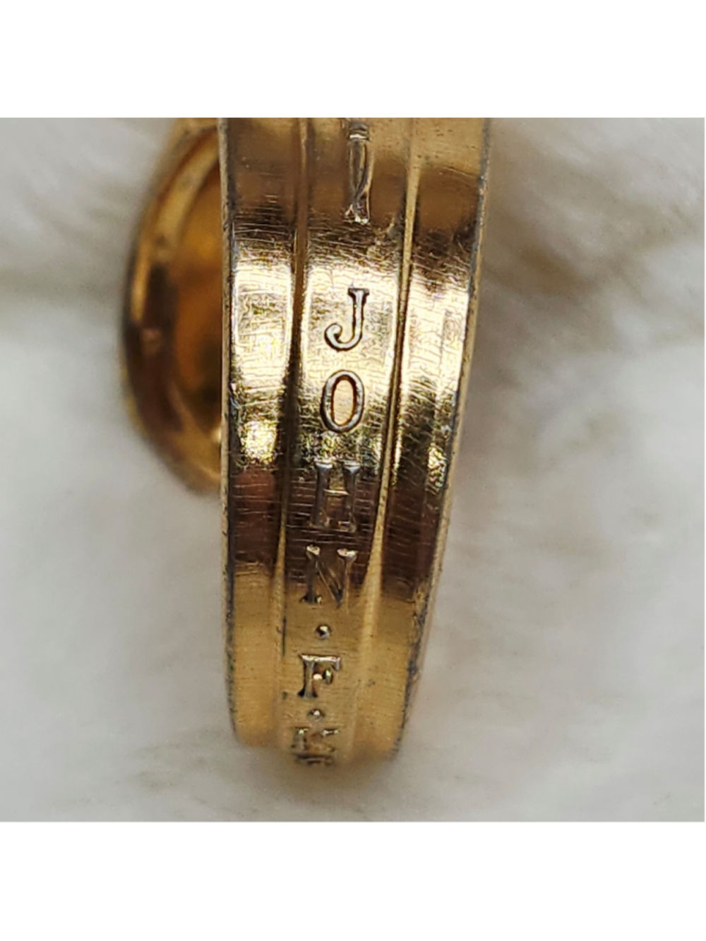 Gold Plated John F Kennedy Spoon Ring Size 12 - Picture 2 of 5